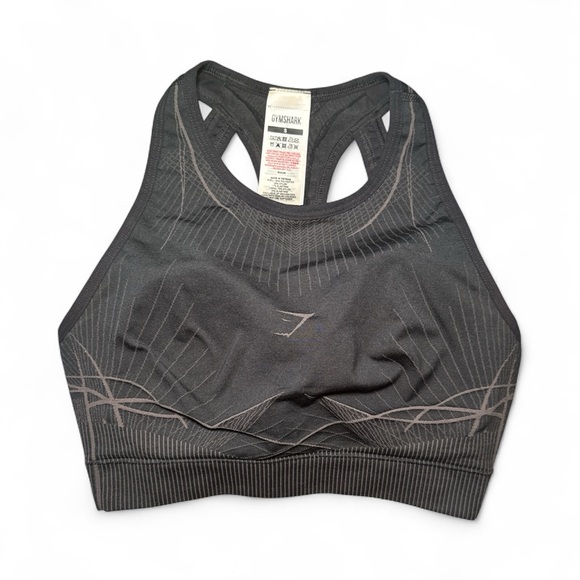 Gymshark Apex Seamless Sports Bra Black Onyx Gray Women’s Sz S NWOT High Neck - Picture 2 of 6